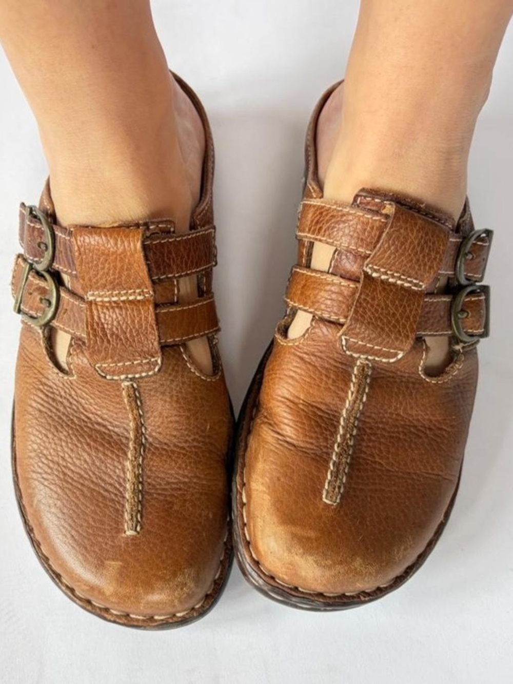 Earth Bound Clogs Brown Buckle 7.5